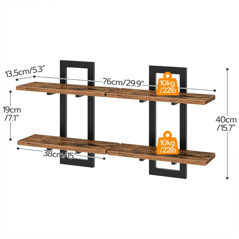 Floating Shelves, 15 Inch Wall Shelf Set of 2, Wall Mounted Storage Shelves 2... gallery