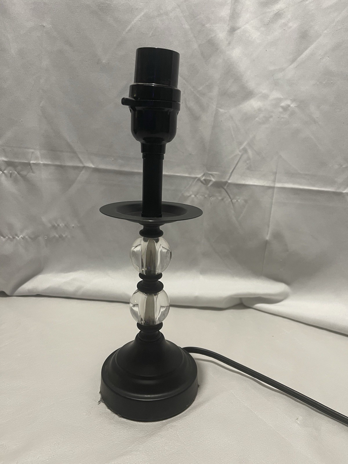 Black Metal Acrylic Table Lamp Base Modern Accent Light 11" Tested gallery