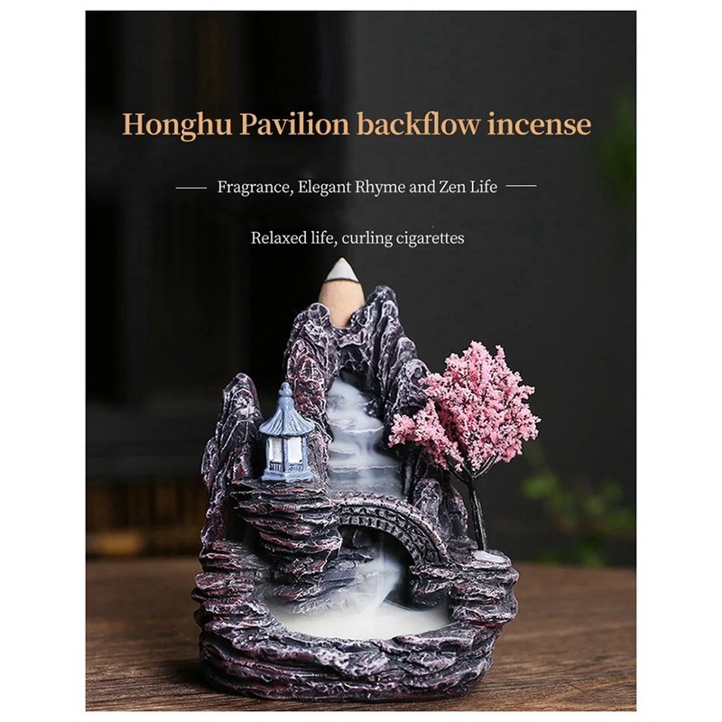 High Mountain Flowing Waterfall Backflow Incense Burner Home Fragrance9970 gallery