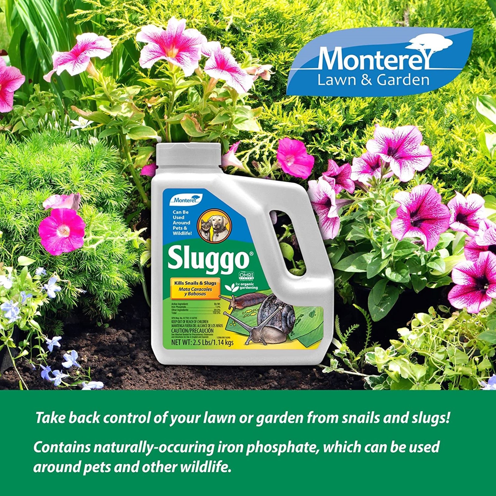 Sluggo Slug And Snail Bait Organic Control, 2500 SQ FT, 2-1/2 Pounds gallery