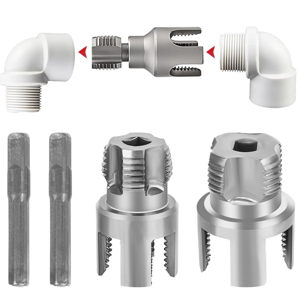 Integrated Internal & External Pipe Threading Tool Steel PVC Pipe Threader Kit