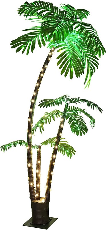 Artificial Lighted Palm Tree LED Lights Decoration 6ft for Home Patio Party Xmas gallery