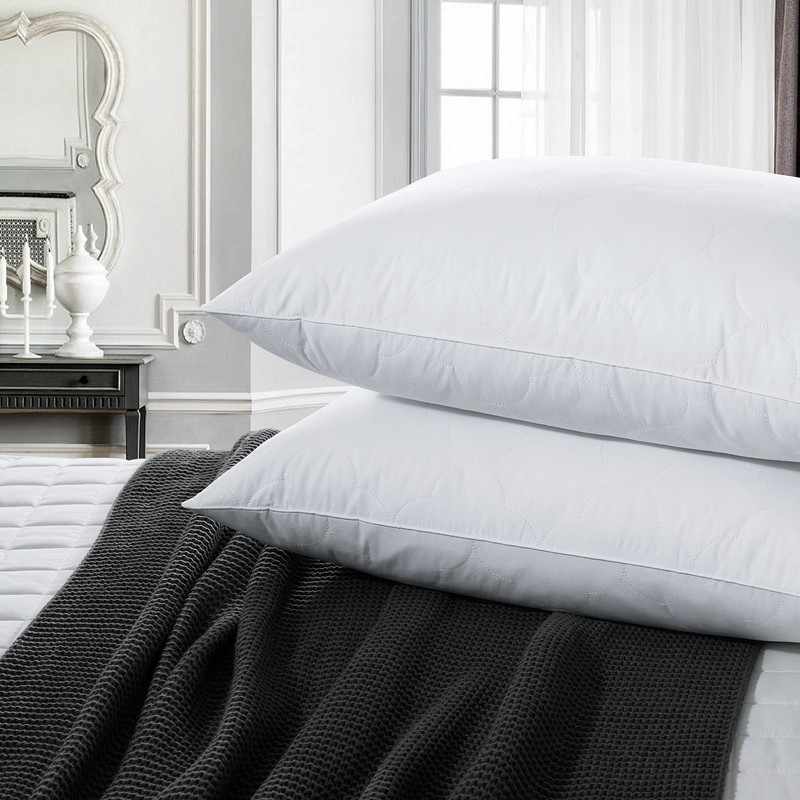 2 Pack Down Feather Blend Bed Pillows Cloud Quilted King Queen Size Pillow gallery