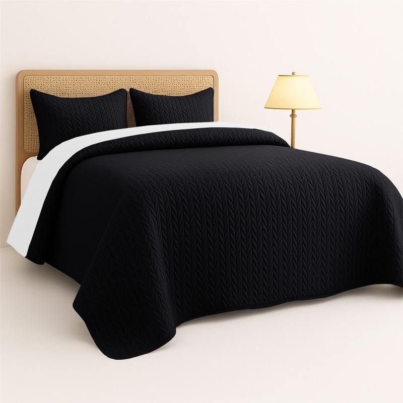 3 Piece Embossed Bedspread Quilt Set Soft Quilted Coverlet Comforter Sets Queen gallery