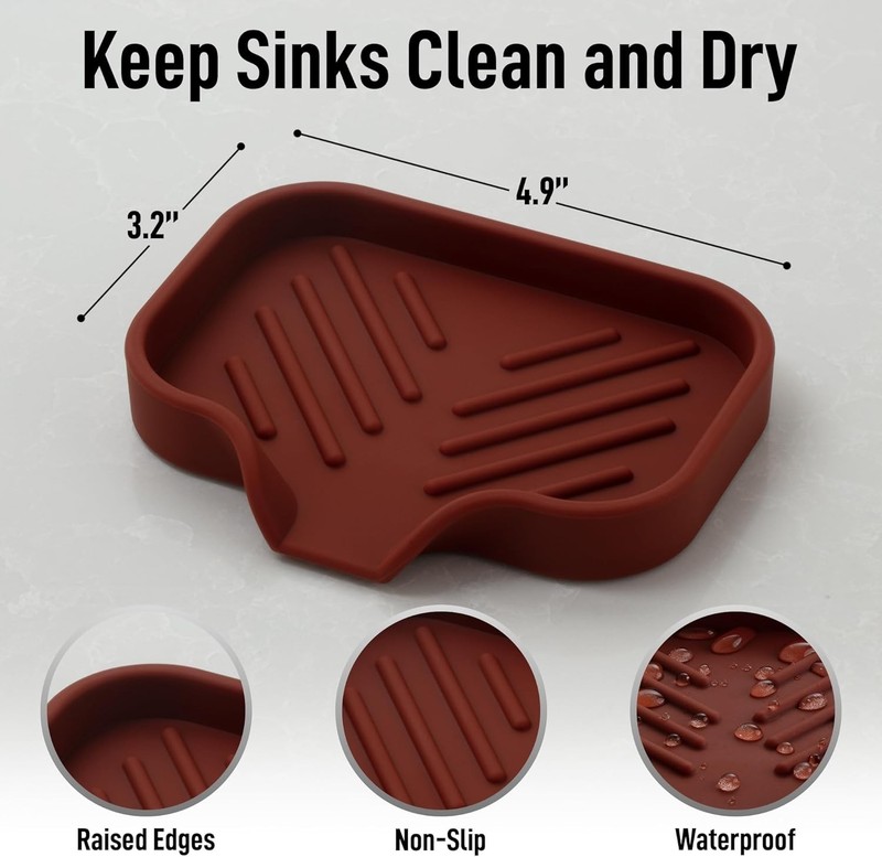 Multipurpose Silicone Sponge Holder 4.9” - Ideal for Kitchen & Bathroom gallery
