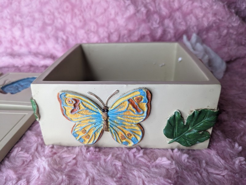 Vintage Embossed Butterfly Coaster Set with Holder gallery