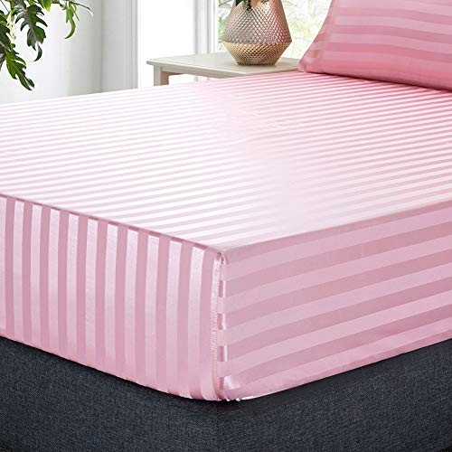 Satin-Silk Sheets Queen Size Bed Set, Pink Soft Cooling Deep Pocket Queen gallery