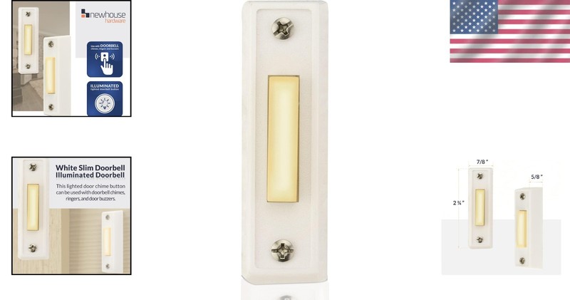 Durable Rectangular Lighted Doorbell Button - Easy Wall Mount Solution in White gallery