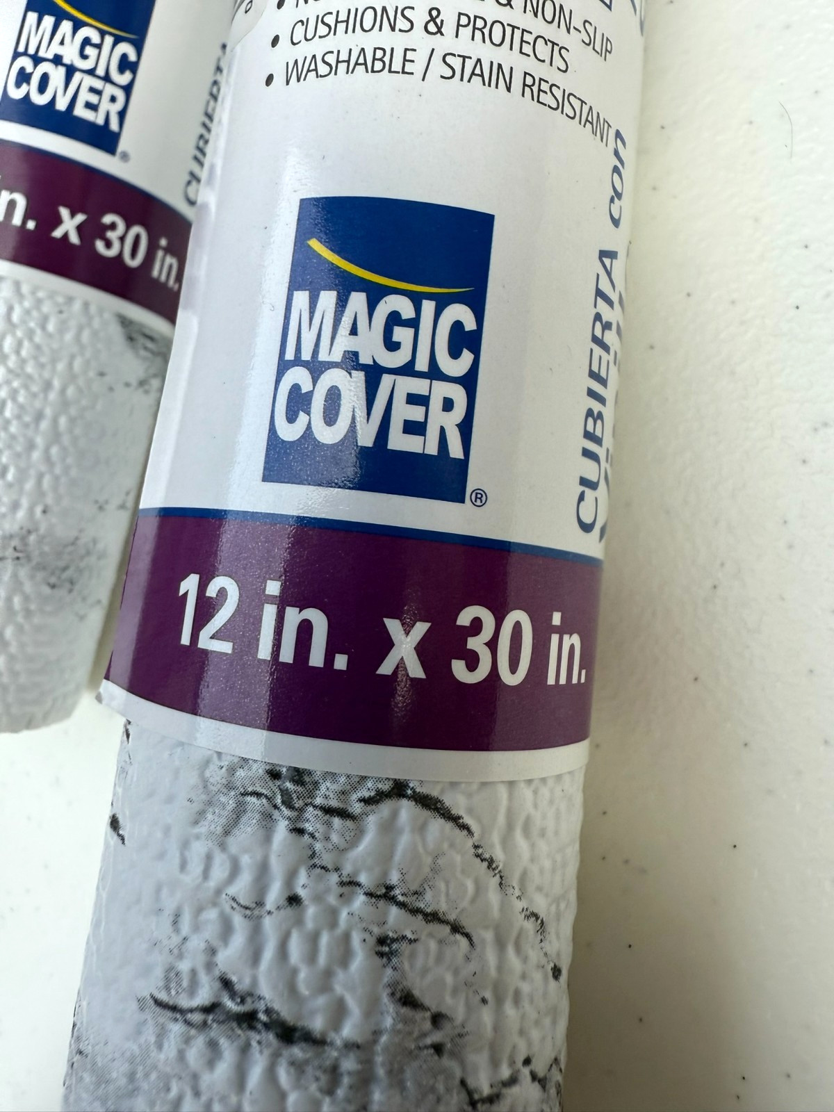 Magic Cover Vinyl Non-Adhesive Shelf Liner 2 Rolls 12"x30" each Gray Marble gallery