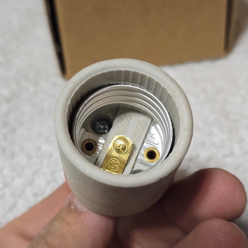 E26 Porcelain Light Socket Medium Base Screw Lamp Holder 660W 250V UL Listed NOB gallery