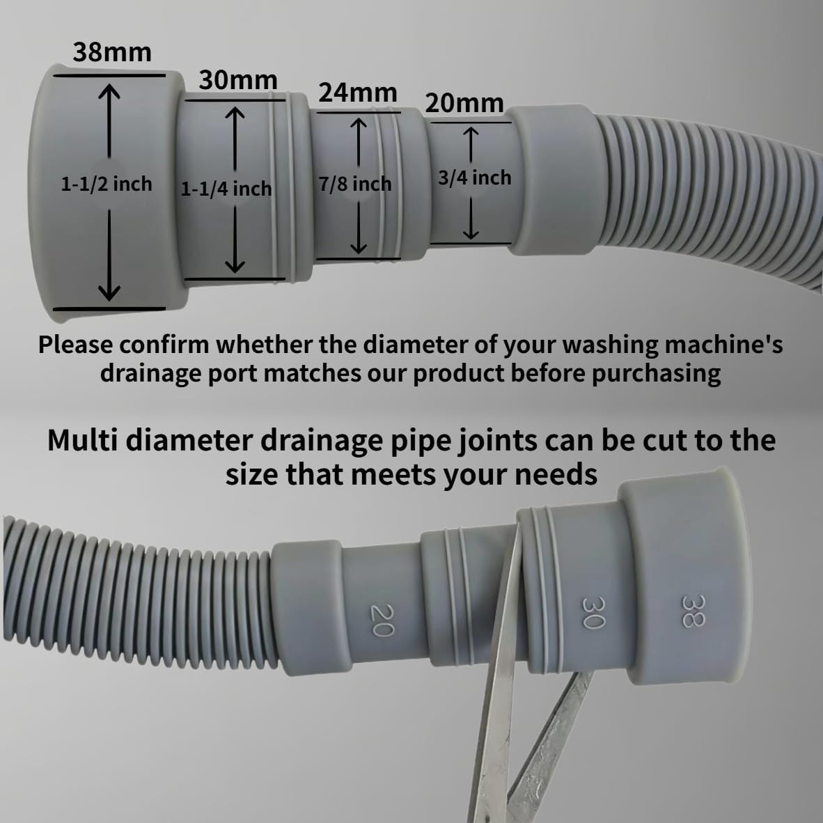 10FT Portable Washing Machine Drain Hose,Extro Long Washer Drain Hose Extension gallery