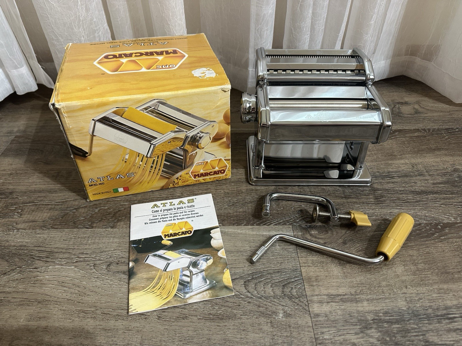 Marcato Atlas Pasta Maker Model 150 Hand Crank Machine Made In Italy gallery