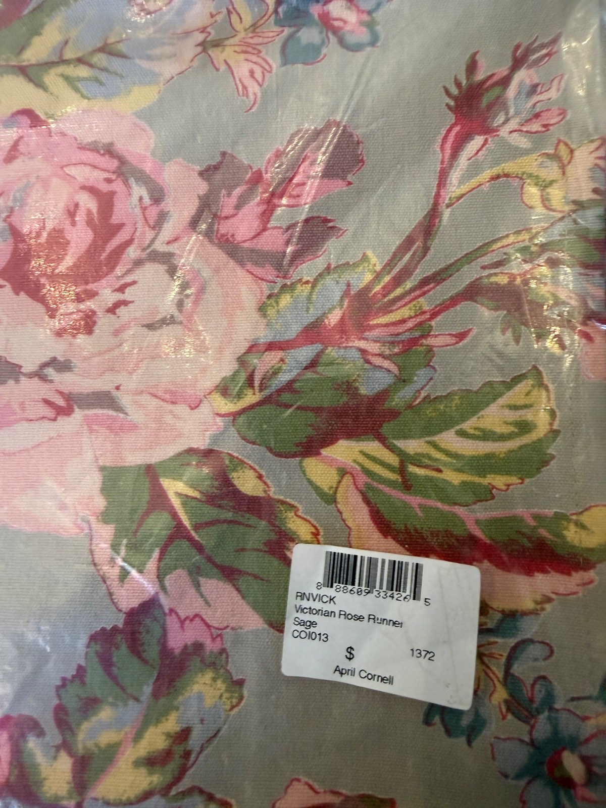 April Cornell Victorian Rose Table Runner 13x72 NIP Cottage Floral Shabby Chic gallery