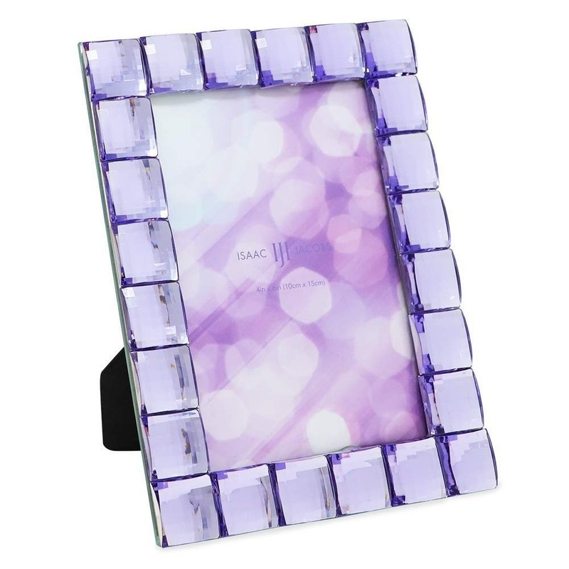 Isaac Jacobs Decorative Sparkling Light Blue Jewel Picture Frame, Photo... gallery