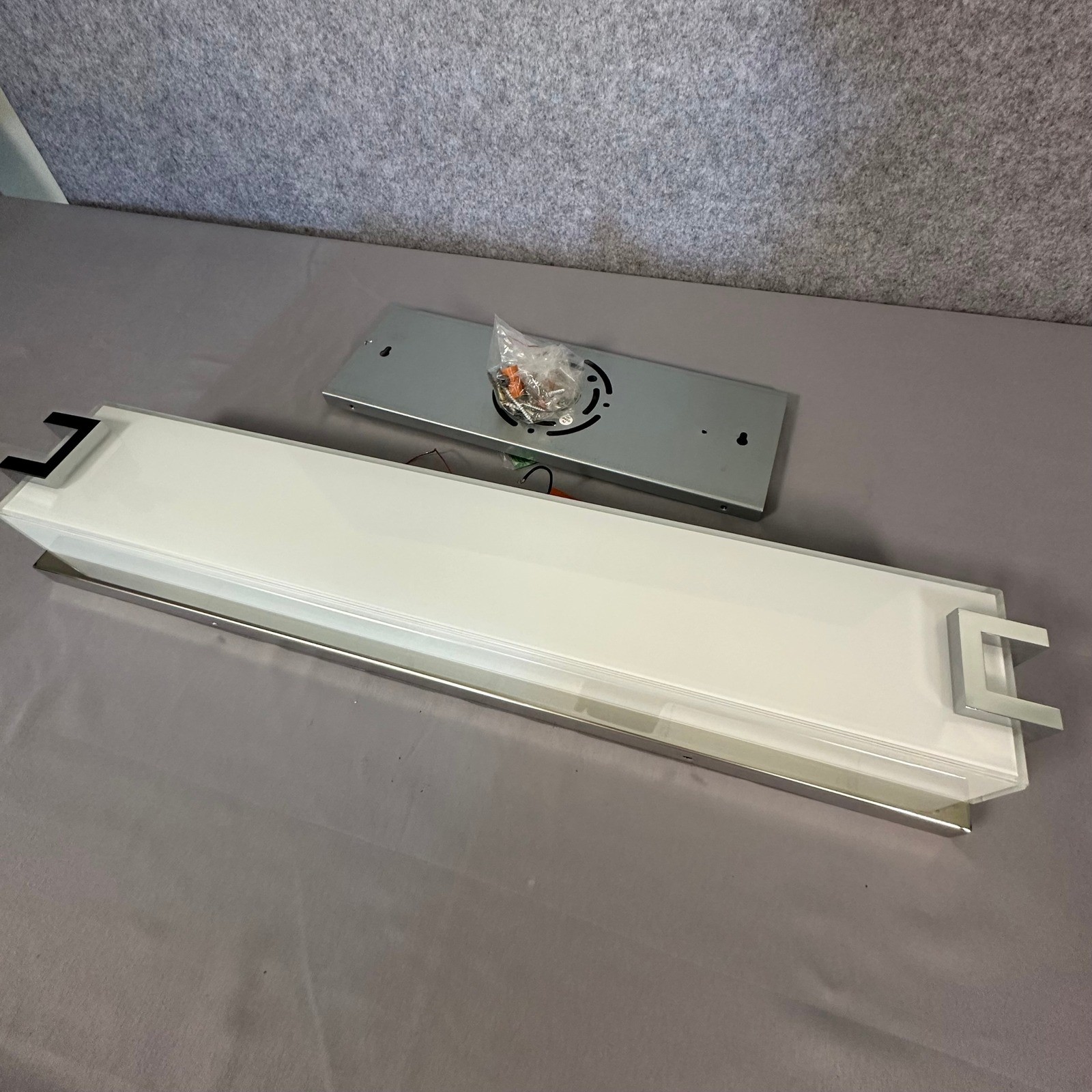 Home Decorators Collection Vanity Light 24in White/Chrome Modern LED Sconce gallery