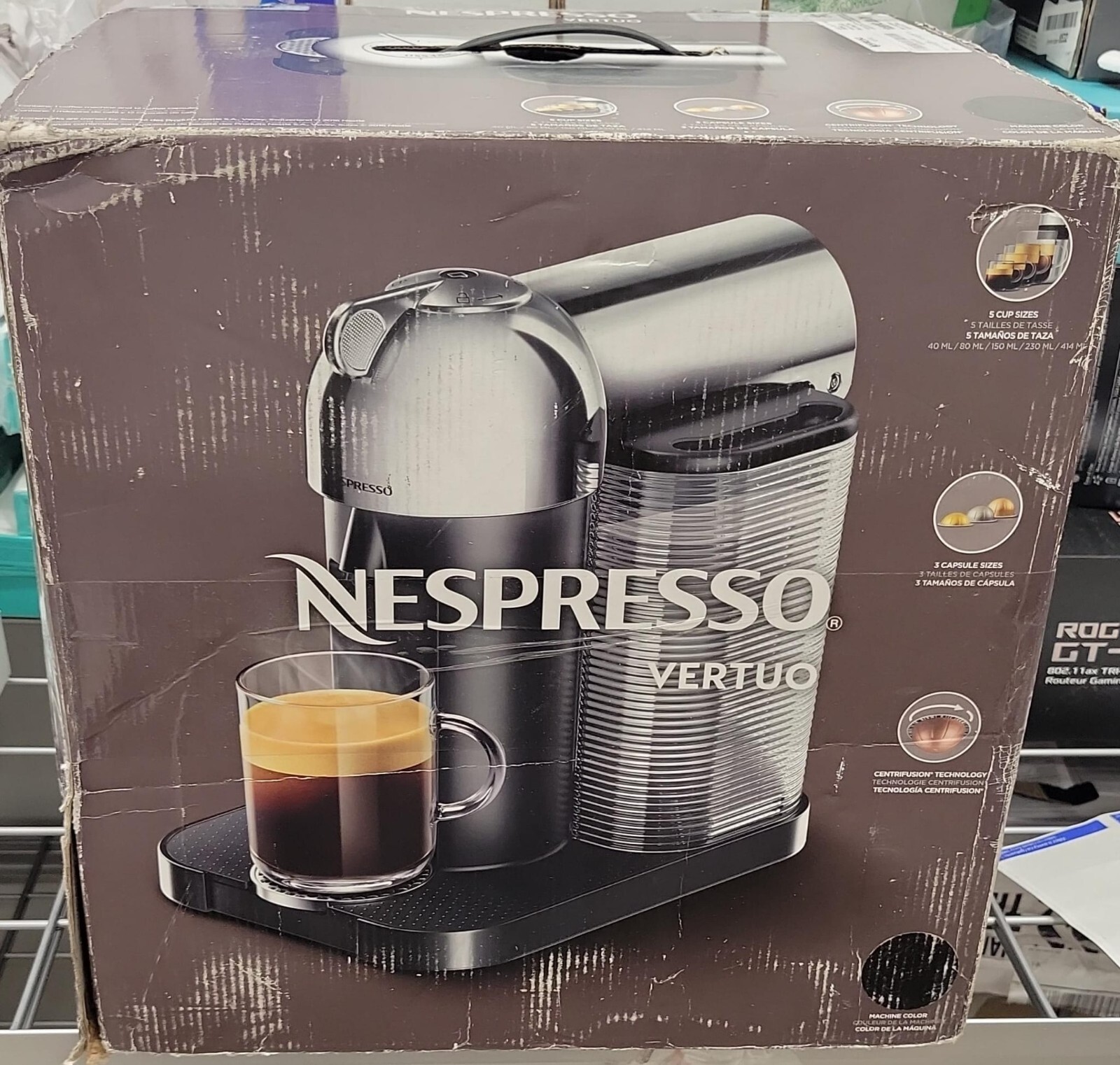 Breville Vertuo 1350W Pod Coffee Machine Chrome (BNV220CRO1BUC1) gallery