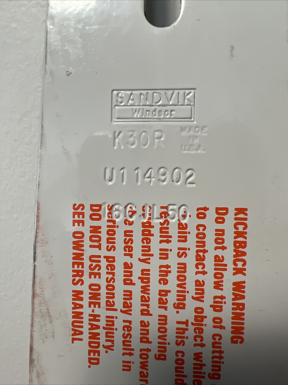VTG 16” Chainsaw Guide Bar: Sandvik Windsor Dura Tip 16CJL50 K30R, Made In USA gallery