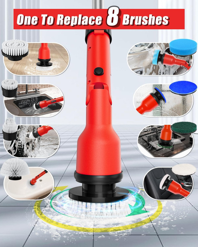 Electric Spin Scrubber Compatible for Milwaukee 18V Battery(Battery NOT Included gallery