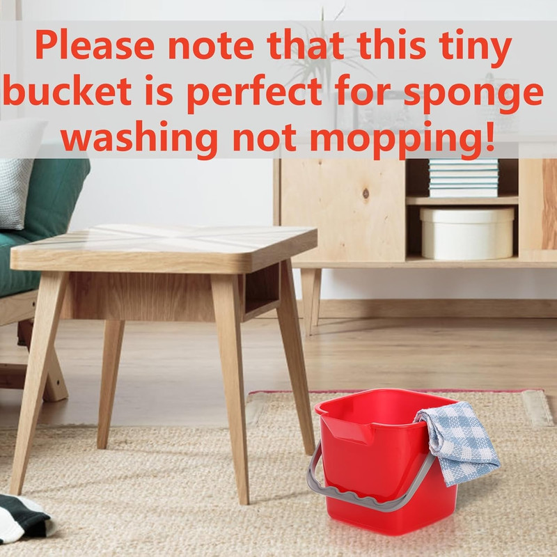 4 Pack Sanitizing Buckets, 3 Quart Small Cleaning Pail, Square Detergent Buck... gallery