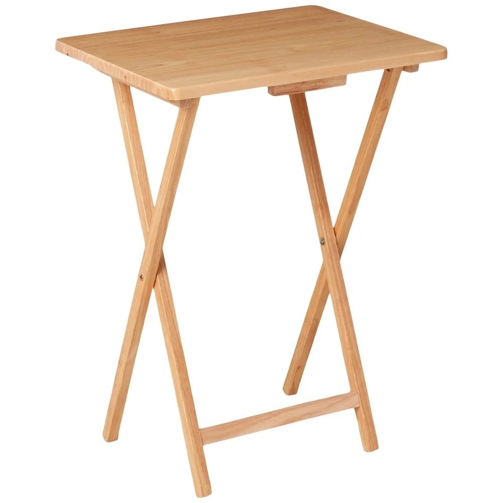 No Assembly Required Folding TV Tray Table - Natural L 19 x W 15 x H 26 inch gallery