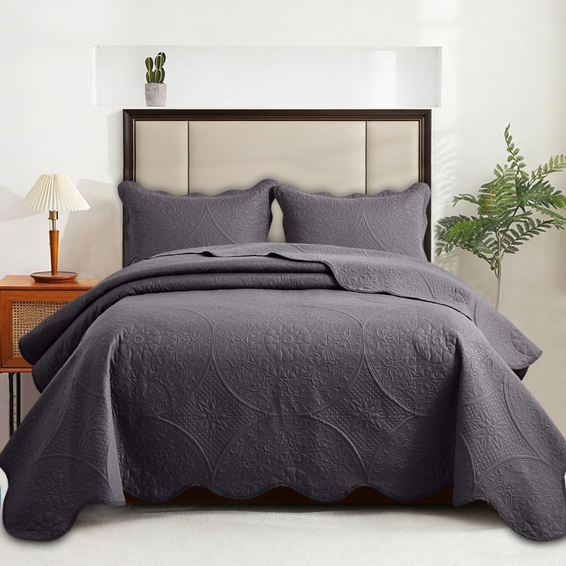 Luxurious Quilt Bedspread Bedding Set Queen King Size Coverlet Comforter Sets US gallery