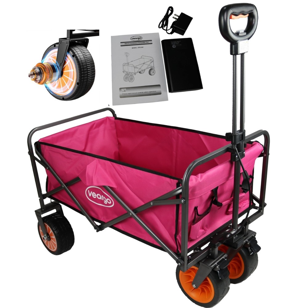 Electric Assistance Collapsible Folding Garden Utility Wagon
