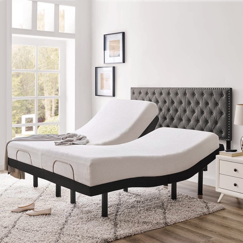 Used Split King Adjustable Electric Bed Frame Base Backlit Remote 1000lb gallery