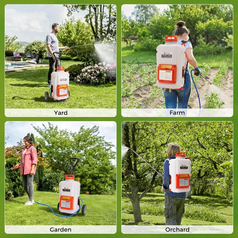TOOVEM Battery Powered Backpack Sprayer 4 Gallon Heavy Duty Backpack Sprayer gallery