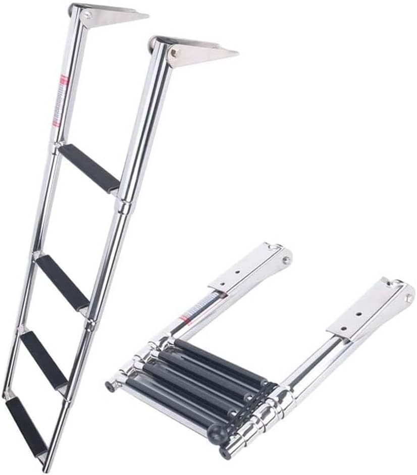 4 Step Stainless Steel Telescoping Boat Ladder Swim Step 600lb Capacity gallery