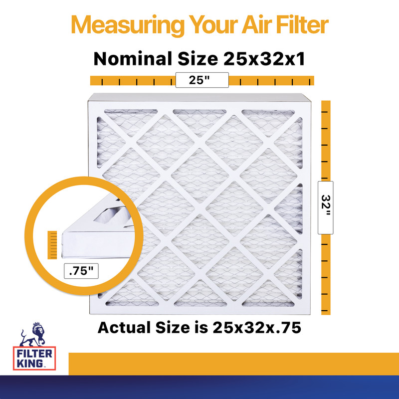 Filter King 25x32x1 Air Filter 4-PACK MERV 13 Actual Size 25 x 32 x .75" gallery