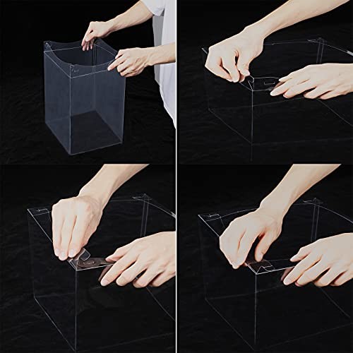 6Pcs Tall Cake Boxes Clear cake Box with Ribbon, white-12x12x10inch-6Pcs gallery