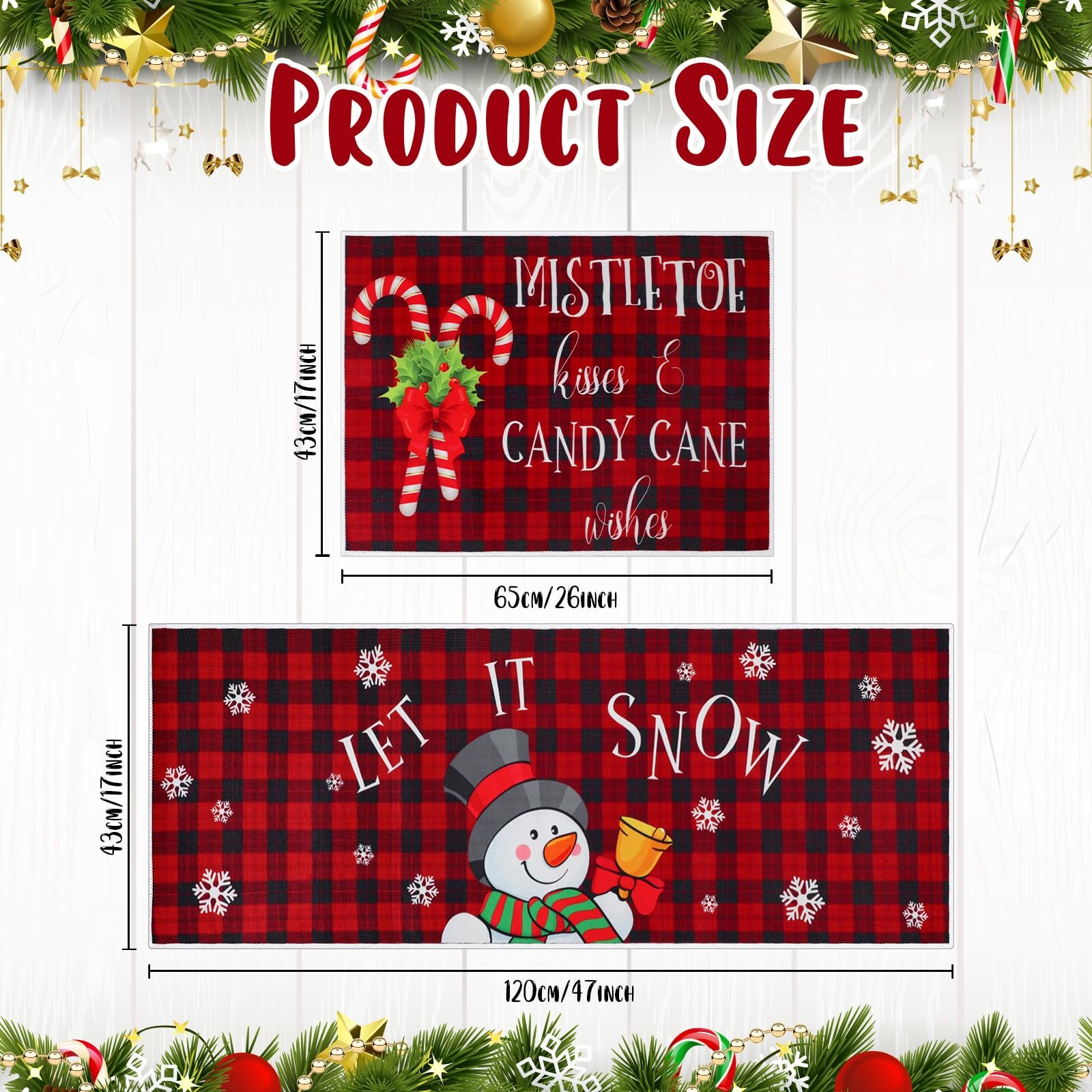 Drydiet Christmas Kitchen Rugs Set approx. 17 x 47 inches, As Pictures Shown gallery