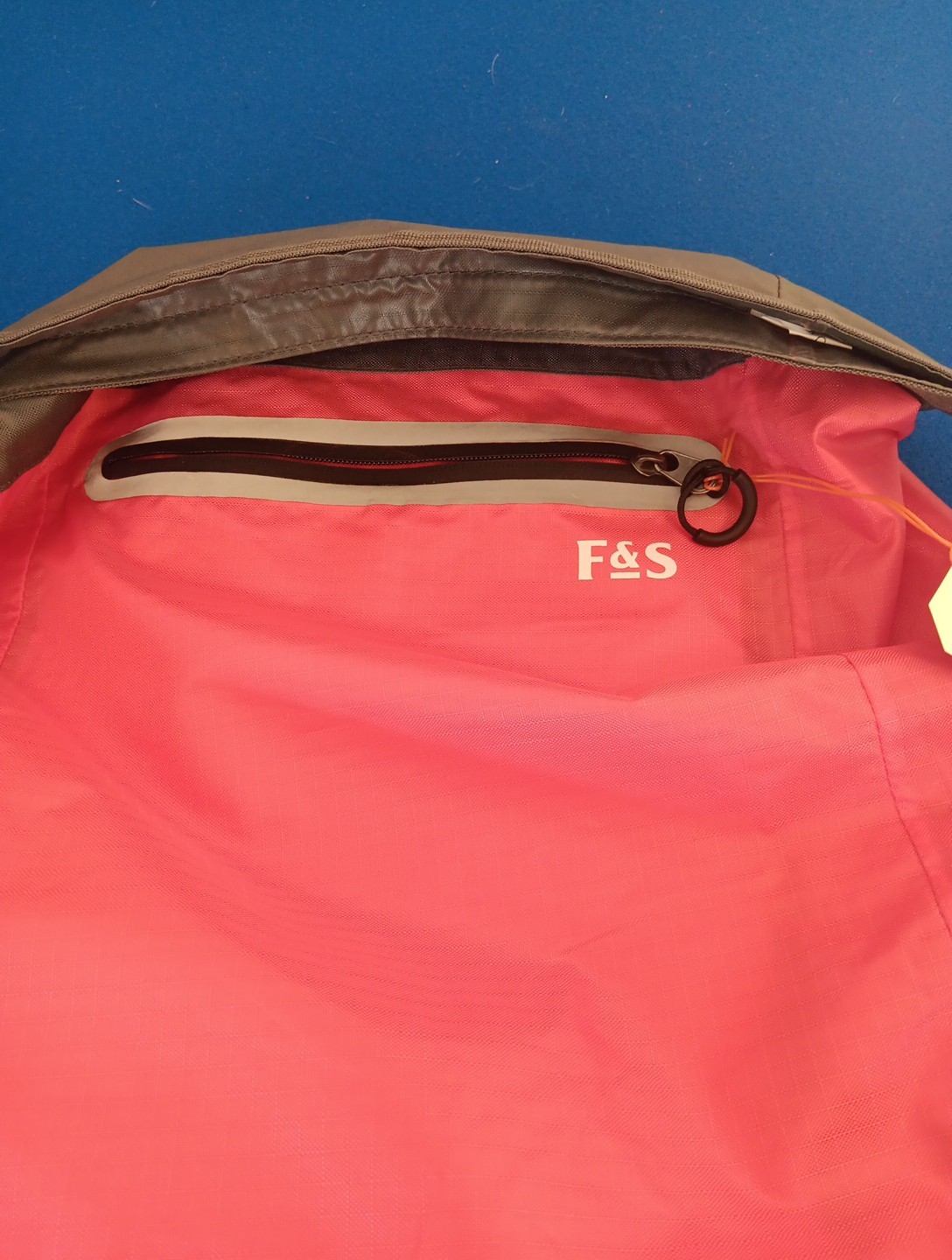 F&S Water Resistant Roll-Top Closure Backpack, Red/Gray 5