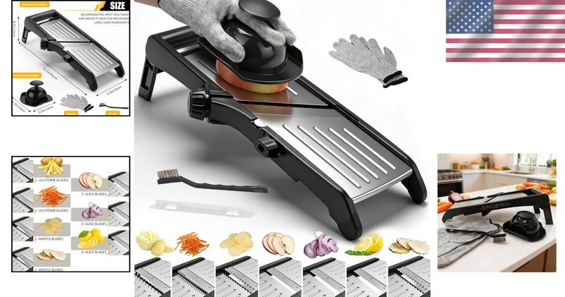 Vegetable Mandoline Slicer Adjustable Stainless Steel Food Slicer Kitchen gallery