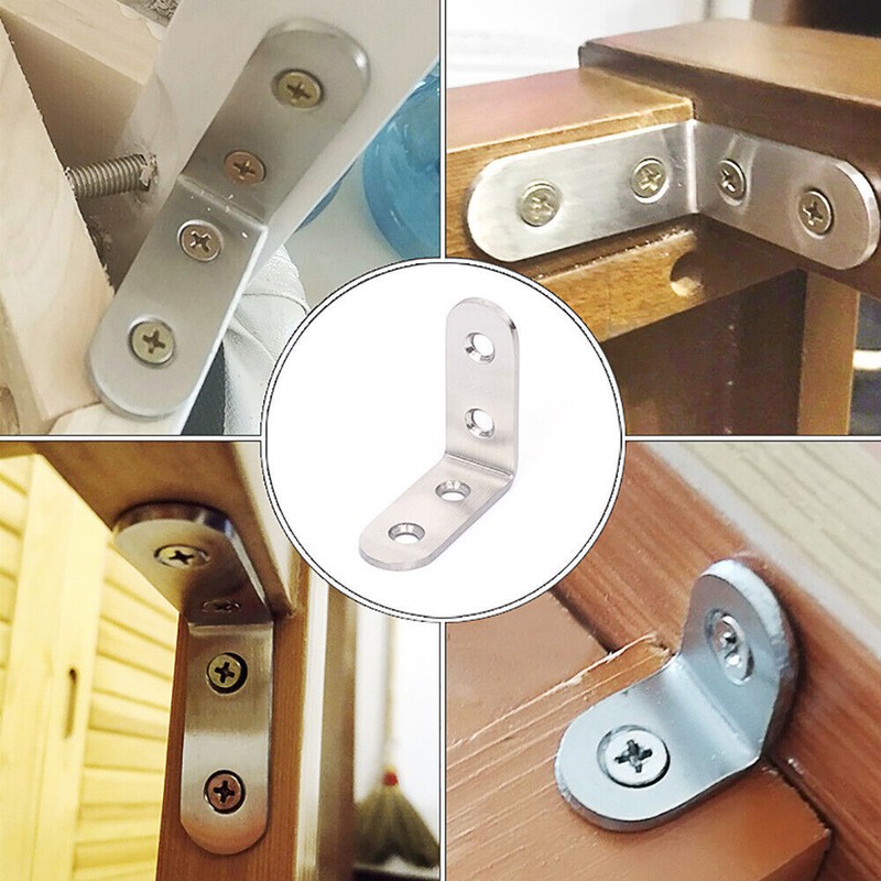 Support L-Shape Stainless Steel Right Angle Bracket Corner Brace Joint Shelf gallery