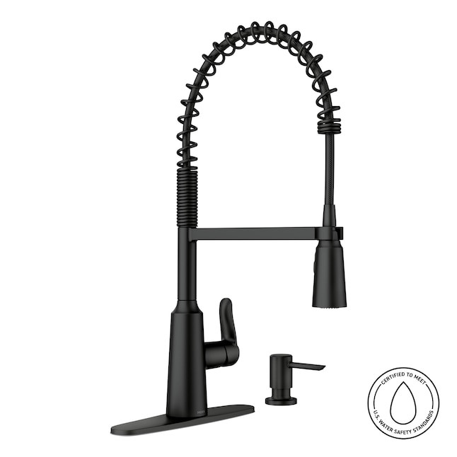 MOEN Edwyn Single Handle Pre-rinse Pull-down Kitchen Faucet Matte Black OPEN BOX