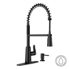 MOEN Edwyn Single Handle Pre-rinse Pull-down Kitchen Faucet Matte Black OPEN BOX