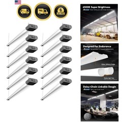 12 Pack Linkable LED Shop Light with Reflector, Super Bright 6500K Cool Dayli…