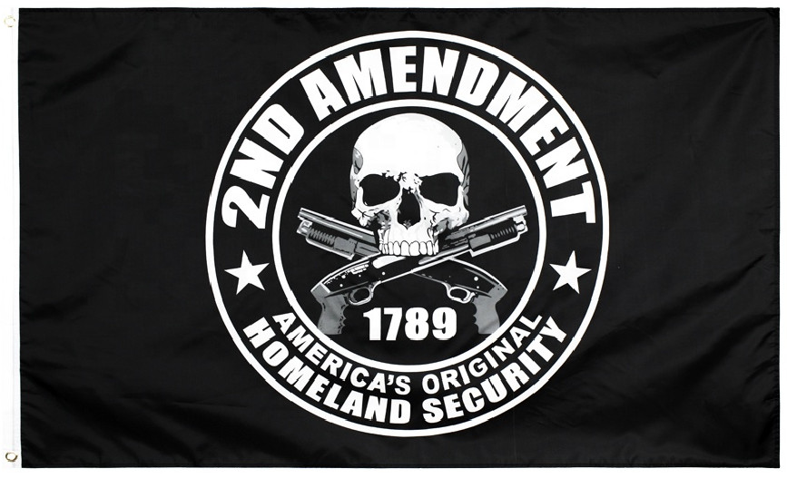 3x5FT Flag 2nd Amendment America's Original Homeland Security Skull Gun NRA gallery