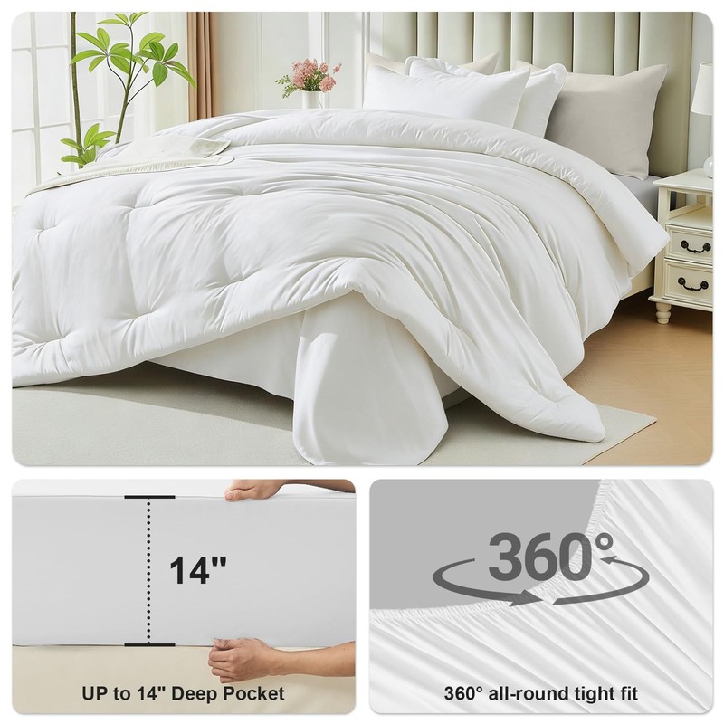 Easthome Twin Comforter Set 5 Pieces - Ultra-Soft Bed in a Bag Twin Size, Cozy L gallery