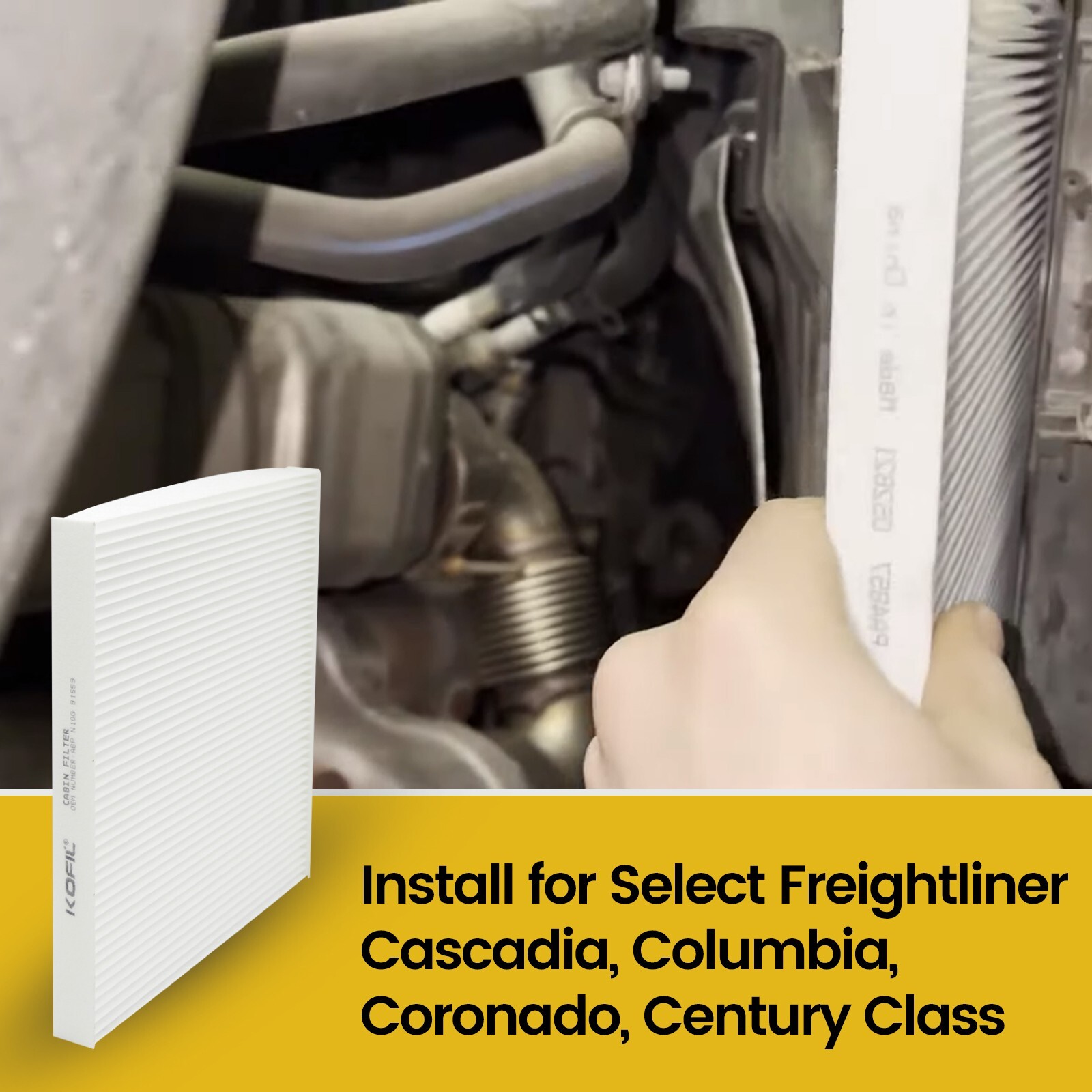 12/ Cabin Air Filter for Freightliner Cascadia Columbia Coronado abp n10g 91559 gallery