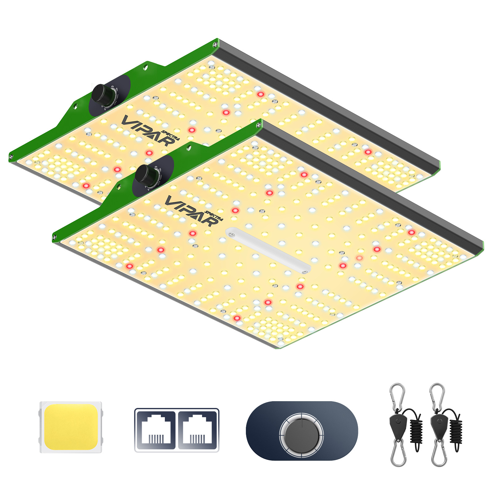 VIPARSPECTRA 2PCS P1000 LED Grow Light Full Spectrum for 4x2 Grow Tent Kit Bloom gallery
