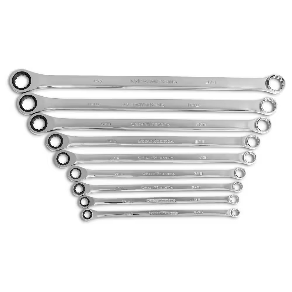 72-Tooth 12-Point SAE XL Gearbox Double Box Ratcheting Wrench Set (9-Piece) gallery