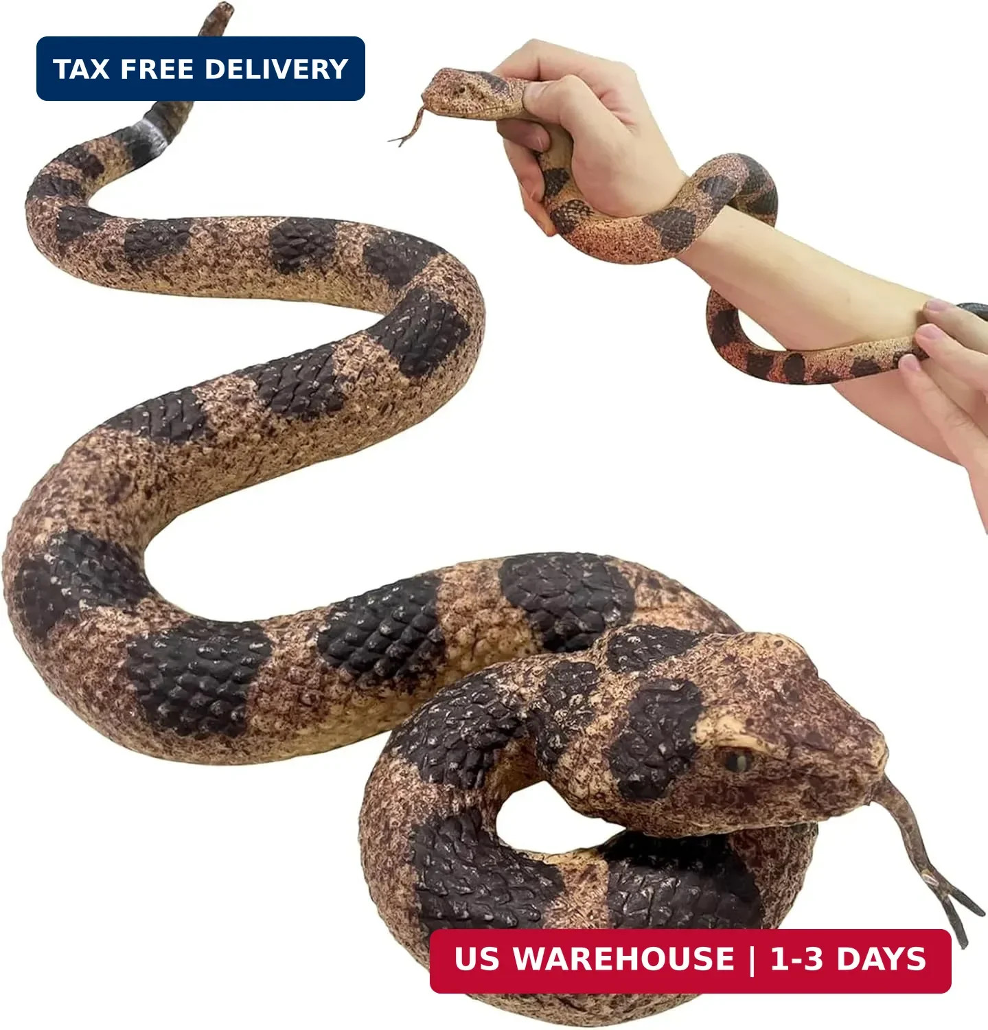 Realistic Fake Snakes Toy Soft Rubber Snake Realistic Keep Birds and Squir gallery