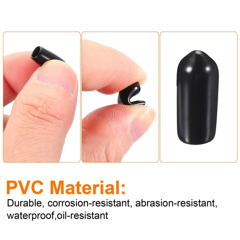 100pcs Pegboard Hook Tip Protector Rubber End Caps Inner Dia 4mm Black gallery