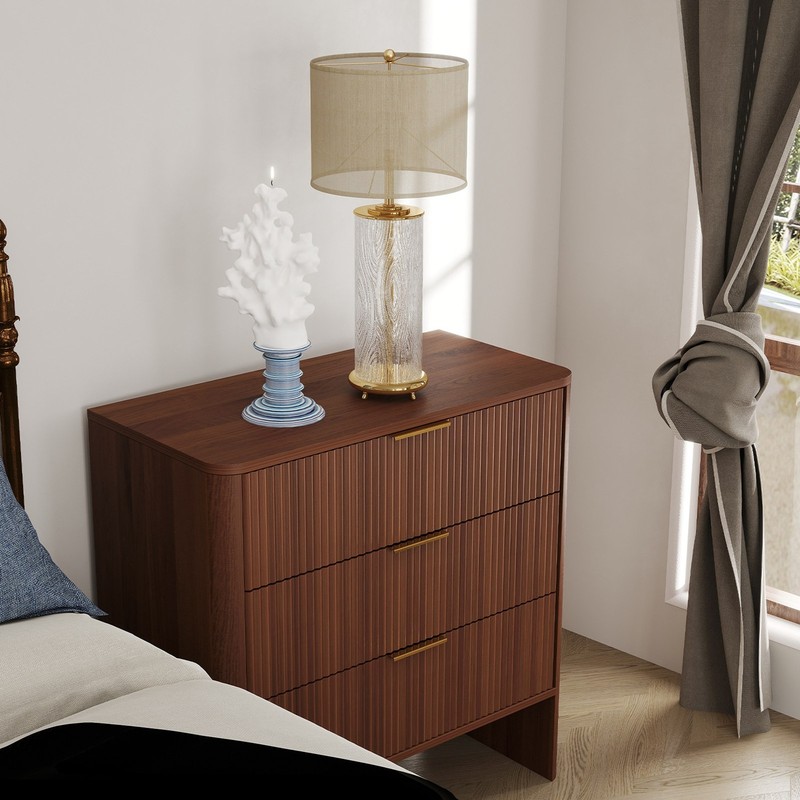 Modern Wavy Pattern Drawer Cabinet For Bedroom Storage HBUC gallery
