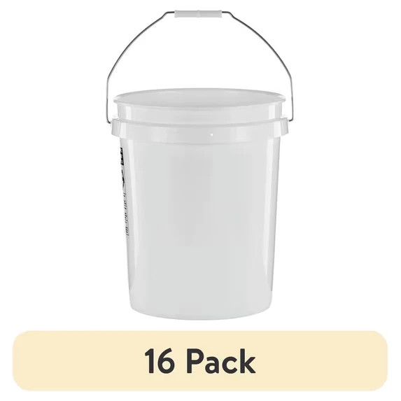 United Solutions 5 Gallon Round Plastic Utility Bucket White PN0149 16 Pack gallery