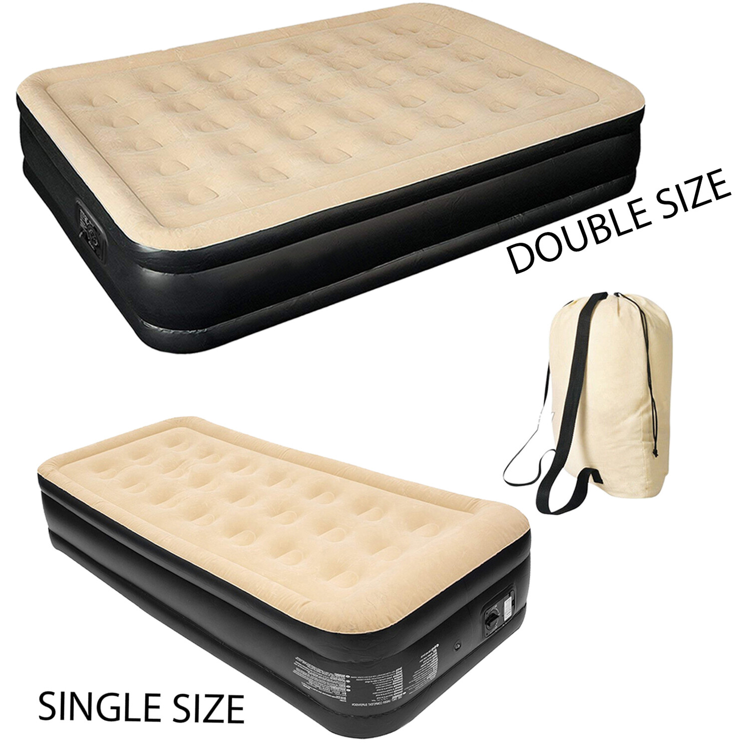 Inflatable High Raised Mattress AirBed Builtin Electric Pump Single Double gallery