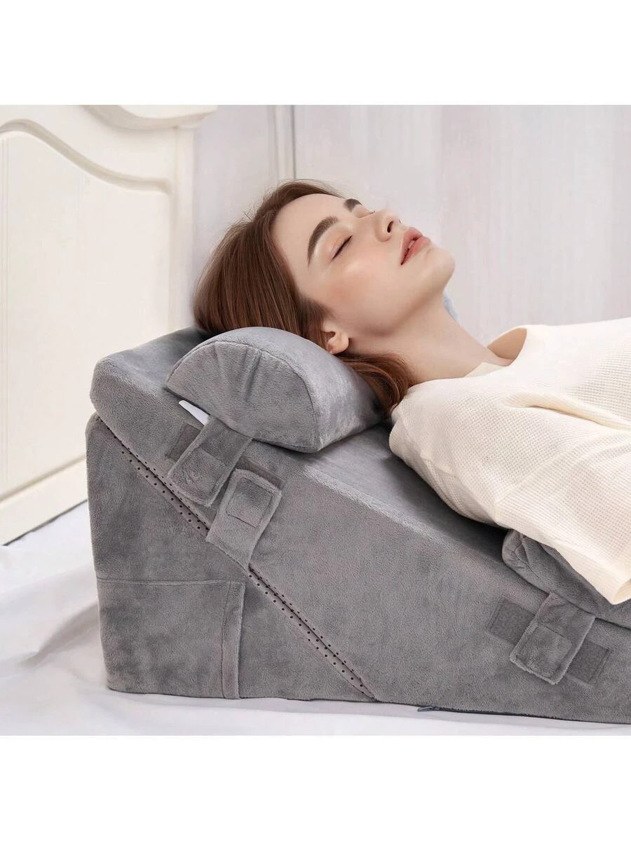 Wedge Pillow For Sleeping, 4 Pcs Adjustable Orthopedic Bed Wedge Set Dark Grey gallery
