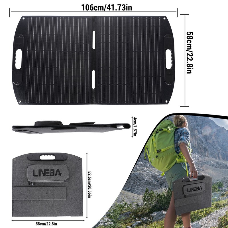 Portable 100W ETFE Solar Panel Foldable Solar Suitcase Solar Charger w/Kickstand gallery